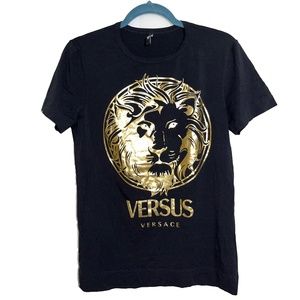 Versus by Versace Black with Gold Foil T-Shirt Size L, Brand New (no tags)